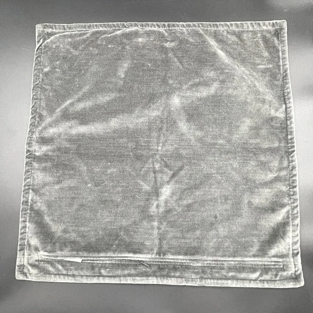 Pottery Barn Gray Velvet Pillow Cover 20x20 Decorative Throw Cushion Cover
